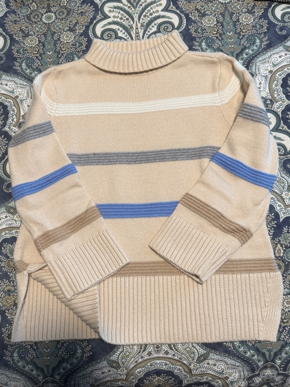 Talbots Cream Ribbed Knit Sweater